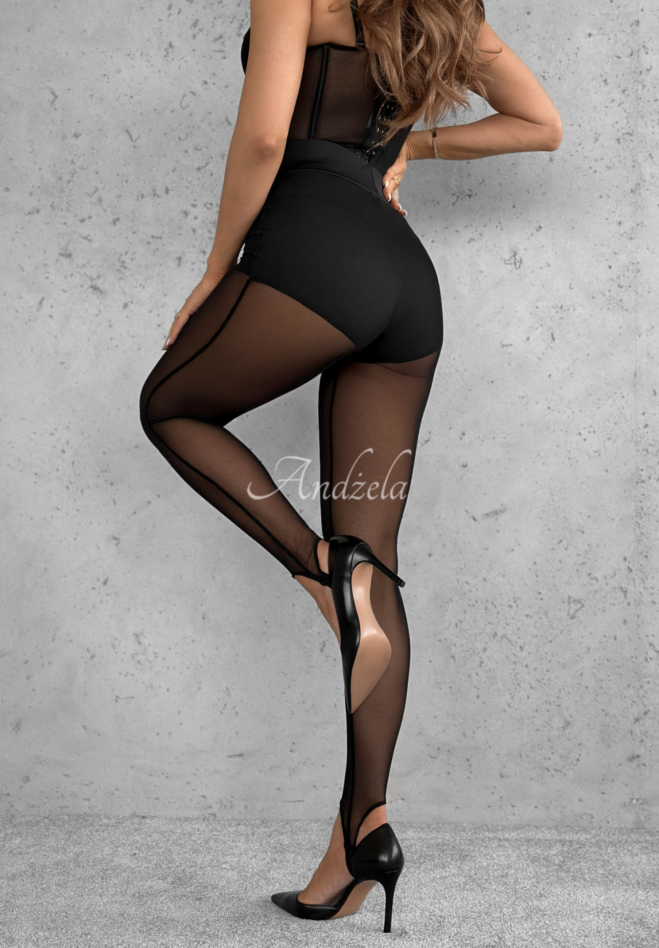 Viskózové legíny zo sieťoviny so zosilnenou pätou What A Night čierne