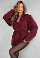 Sako z paskiem Alone Again bordová