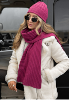 Rebrovaný Súprava Čiapka i szalik z kaszmirem Snow Dates fuchsiový