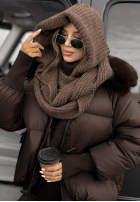 Čiapka z szalikiem balaclava Shade Of WInter čokoládová