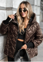 Prešívaná Bunda s kapucňou Just The Wind čokoládová