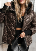 Prešívaná Bunda s kapucňou Just The Wind čokoládová