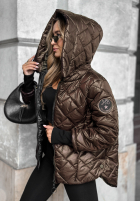 Prešívaná Bunda s kapucňou Just The Wind čokoládová