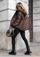 Prešívaná Bunda s kapucňou Just The Wind čokoládová