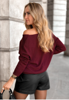 Ľahký Sveter z dekoltem Sensibility bordová