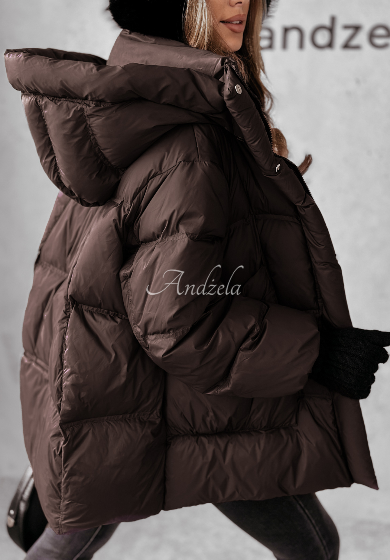 Páperová bunda Watch It Snow čokoládová