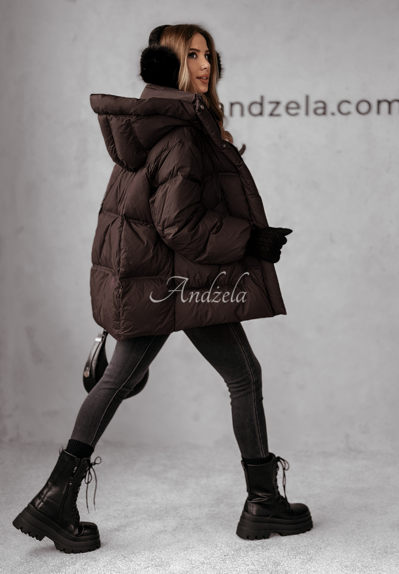 Páperová bunda Watch It Snow čokoládová