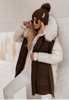 Pleciony Šál  z wełną Laponia ciemnoczekoladowy