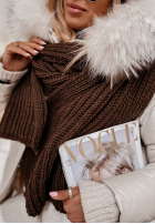 Pleciony Šál  z wełną Laponia ciemnoczekoladowy