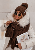 Pleciony Šál  z wełną Laponia ciemnoczekoladowy