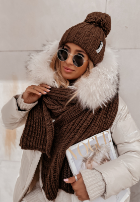 Pletený šálLaponia ciemnoczekoladowy