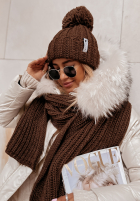 Pleciony Šál  z wełną Laponia ciemnoczekoladowy