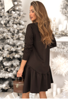 Šaty z falbanką For What čokoládová