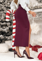 Ołówkowa Sukňa  z rozcięciem Live With Purpose bordová