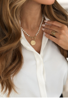 Náhrdelník z perłami Glowpearl zlatý