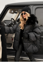 Prešívaná Bunda z futerkiem Cold Without You čierna