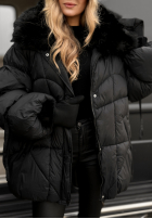 Prešívaná Bunda z futerkiem Cold Without You čierna