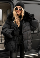 Prešívaná Bunda z futerkiem Cold Without You čierna