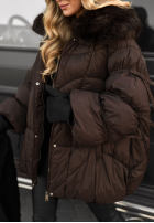 Prešívaná Bunda z futerkiem Cold Without You čokoládová