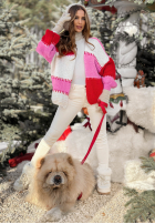 Krótki kardigan Cold Coffee różowo-červený