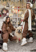 Tepláková súprava Mikina i Nohavice So Happy Because Winter čokoládový