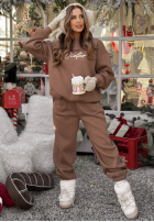 Tepláková súprava Mikina i Nohavice So Happy Because Winter čokoládový