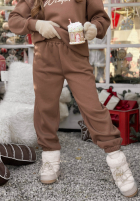 Tepláková súprava Mikina i Nohavice So Happy Because Winter čokoládový