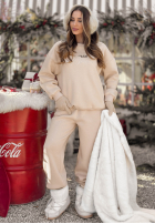 Tepláková súprava Mikina i Nohavice So Happy Because Winter béžový