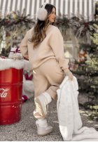 Tepláková súprava Mikina i Nohavice So Happy Because Winter béžový