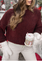 Sveter Cuddly Companion bordová