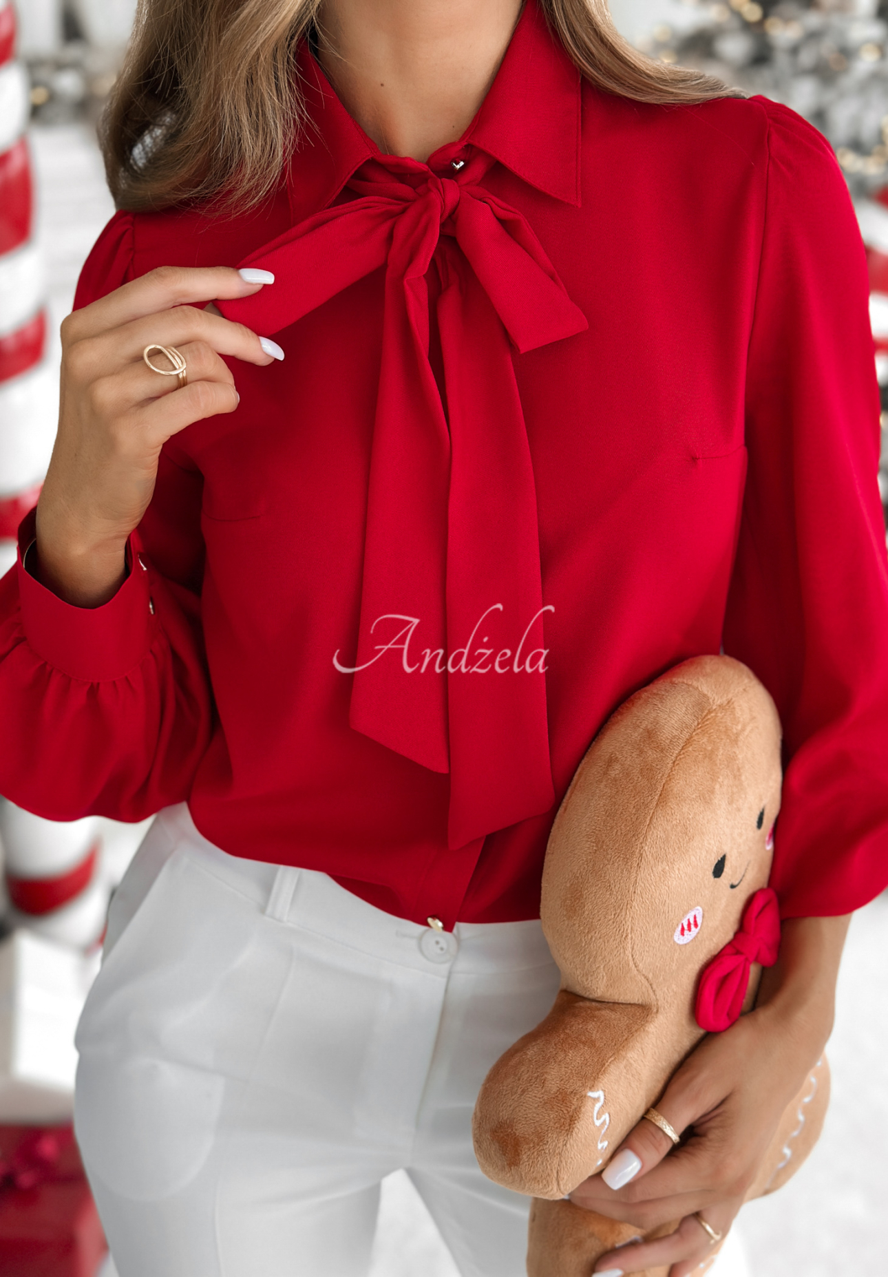 Košeľa s viazaním s viskózou Special One červená