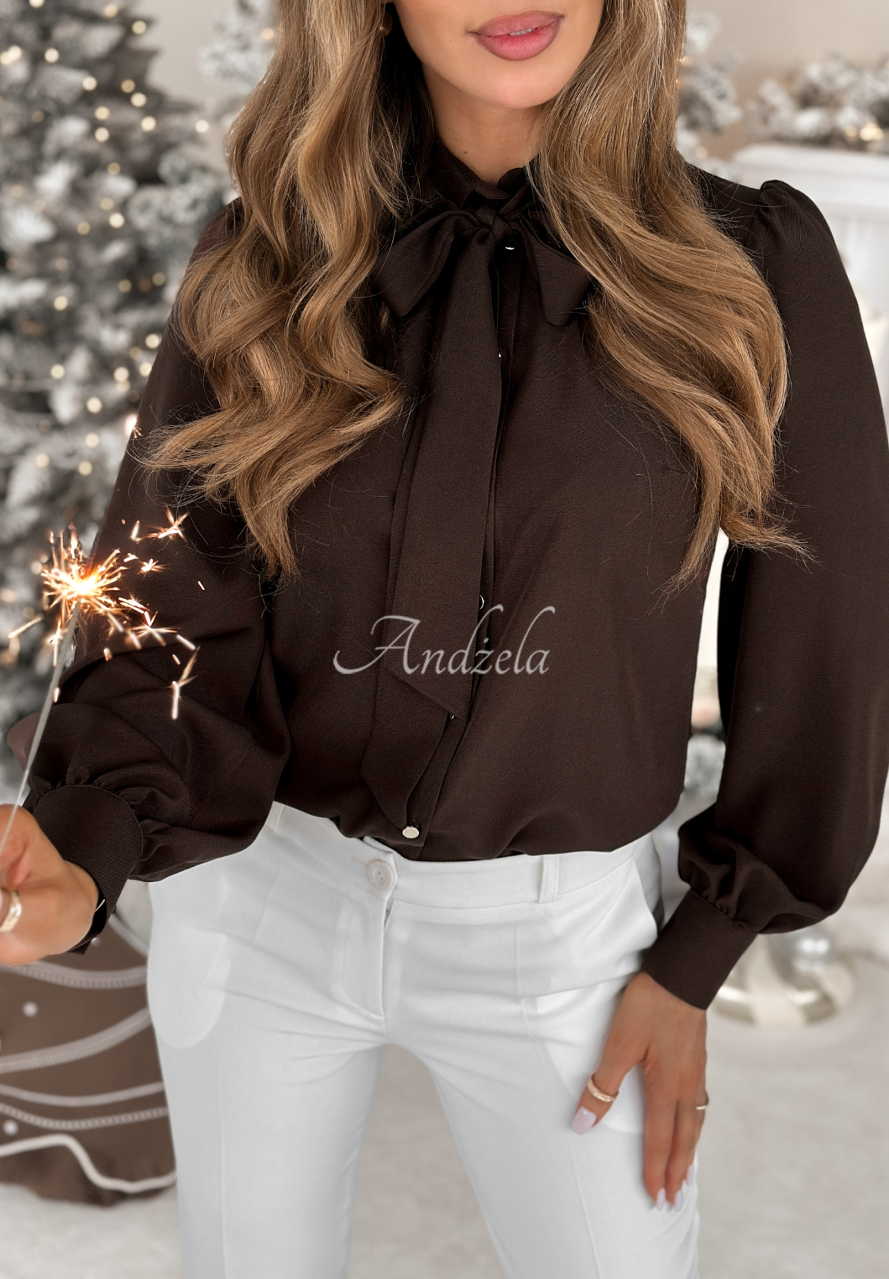 Košeľa s viazaním Special One čokoládová