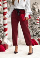 látkové Nohavice z kryształkami Dazzling Choice bordové