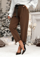 látkové Nohavice z kryształkami Dazzling Choice čokoládové