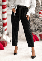 látkové Nohavice z kryształkami Dazzling Choice čierne