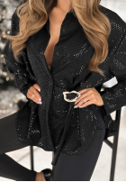 Košeľa z ozdobną aplikacją Still Wondering čierna