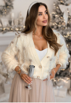 Krótki kardigan z kryształkami The Frosting Fairy ecru