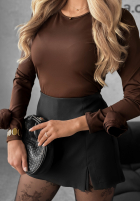 Blúzka z ozdobnymi różami Rose All Day čokoládová