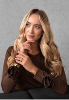 Blúzka z ozdobnymi różami Rose All Day čokoládová