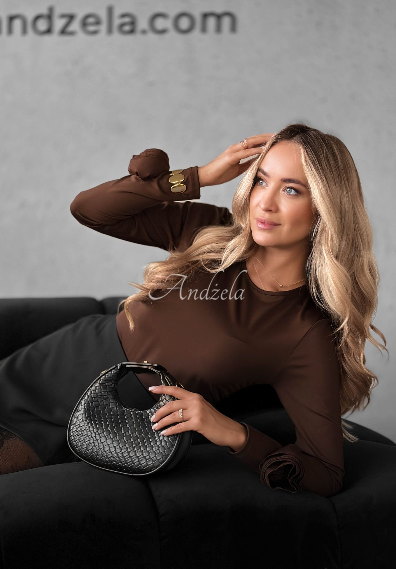 Blúzka s ozdobnými ružami Rose All Day čokoládová