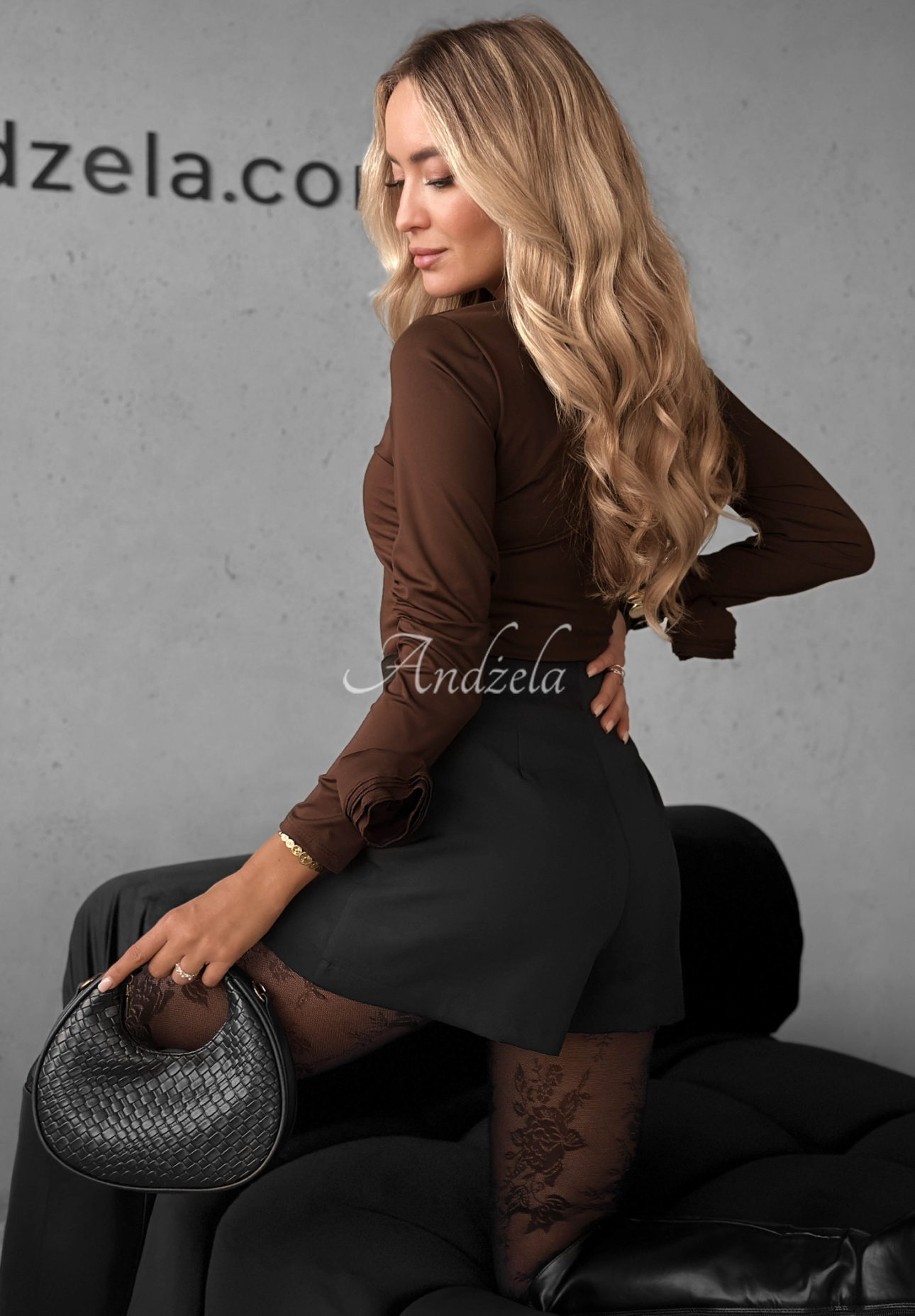 Blúzka s ozdobnými ružami Rose All Day čokoládová