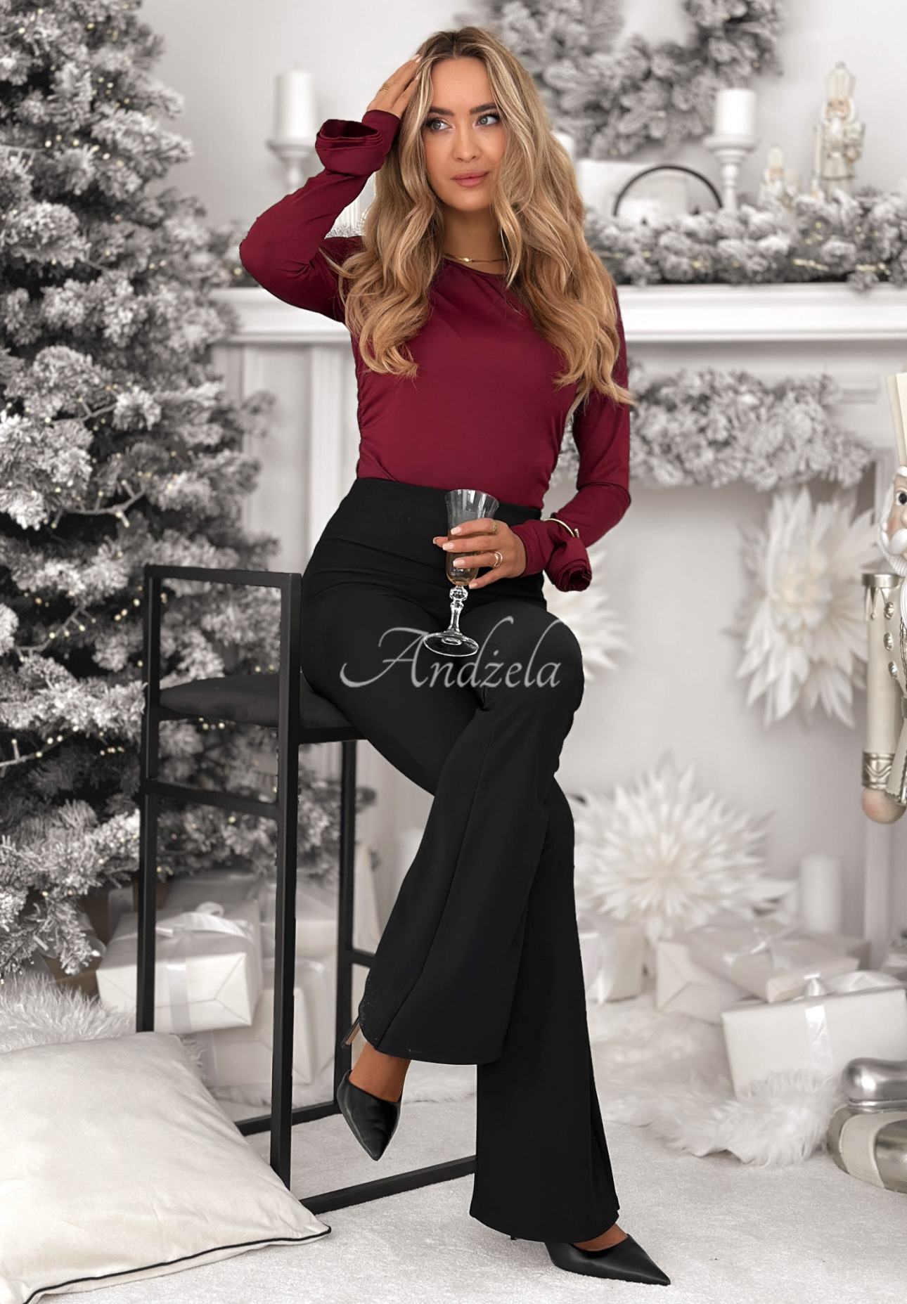 Blúzka s ozdobnými ružami Rose All Day bordová