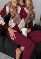 Sveter w romby Lone Pine bordová