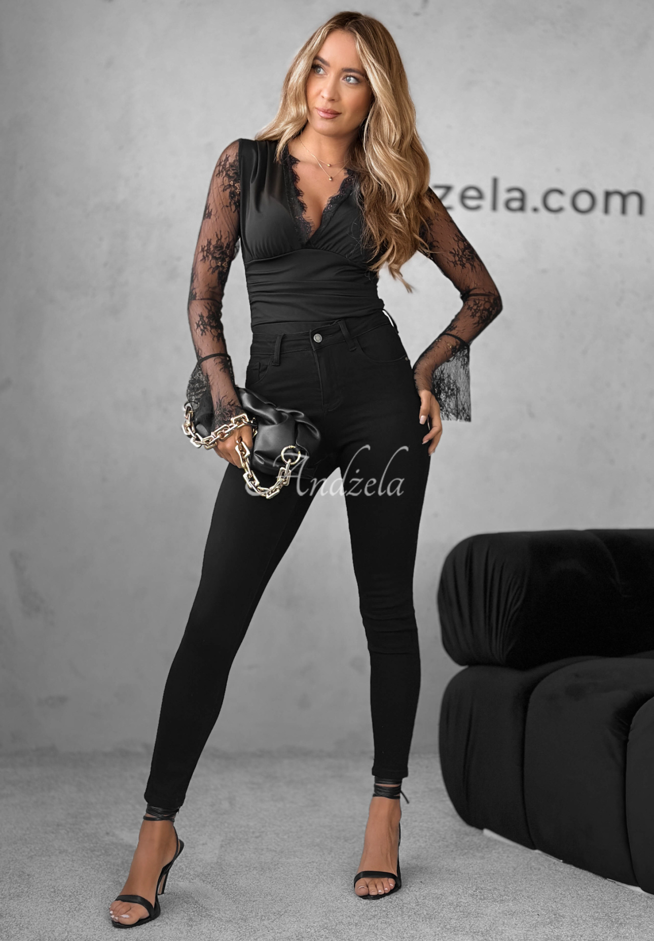 Džínsy skinny Not Too Much čierne