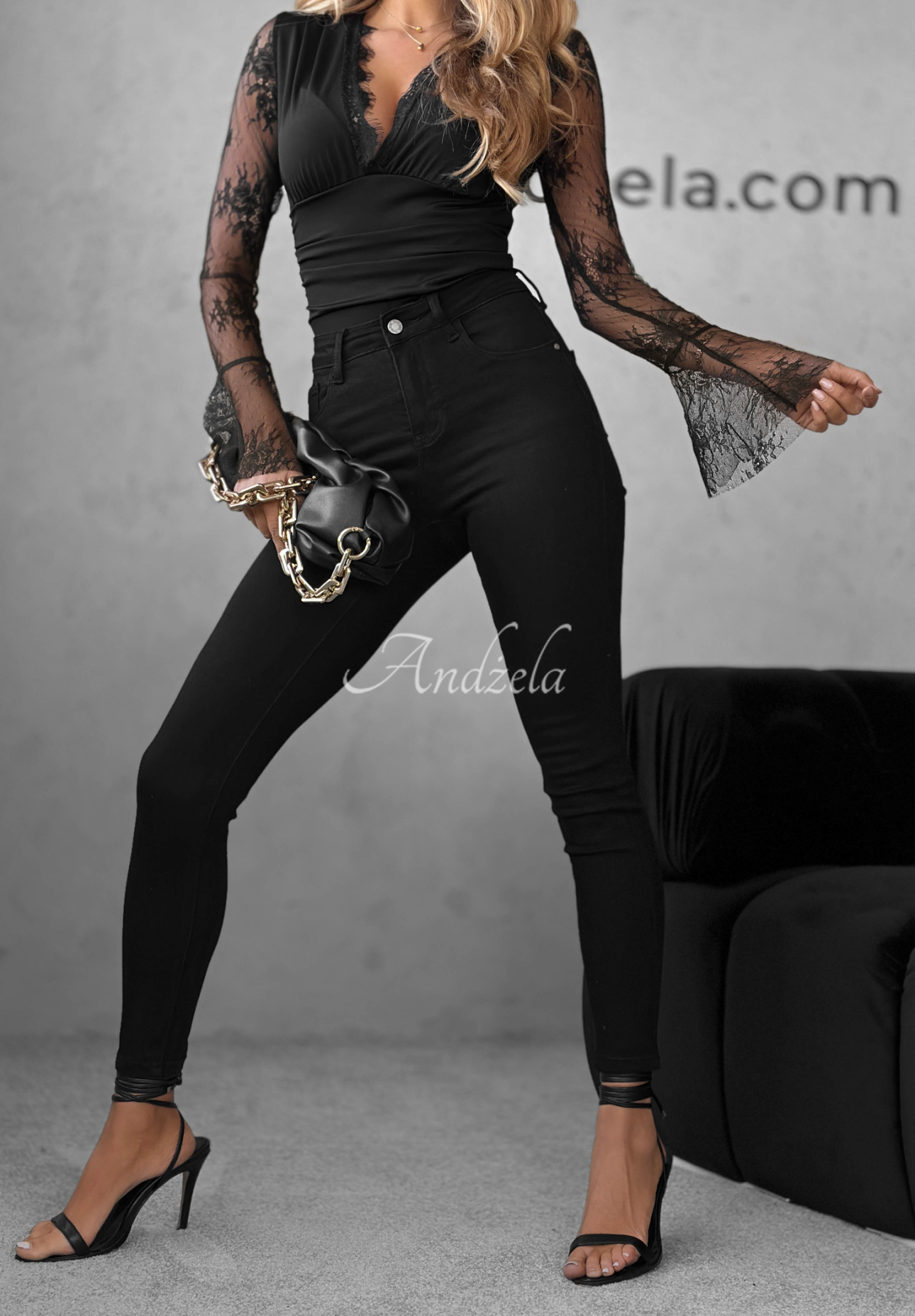 Džínsy skinny Not Too Much čierne