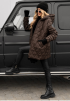 Prešívaná Bunda s kapucňou Chilly Nights čokoládová