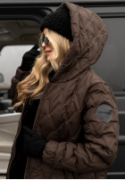 Prešívaná Bunda s kapucňou Chilly Nights čokoládová