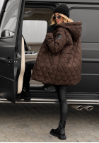 Prešívaná Bunda s kapucňou Chilly Nights čokoládová