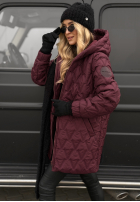 Prešívaná Bunda s kapucňou Chilly Nights bordová