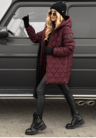 Prešívaná Bunda s kapucňou Chilly Nights bordová